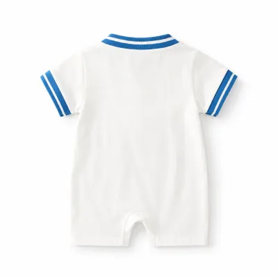 Baby summer CHALLENGE'08 White & Blue Cotton Romper Dress (0 to 18 months)_img_4