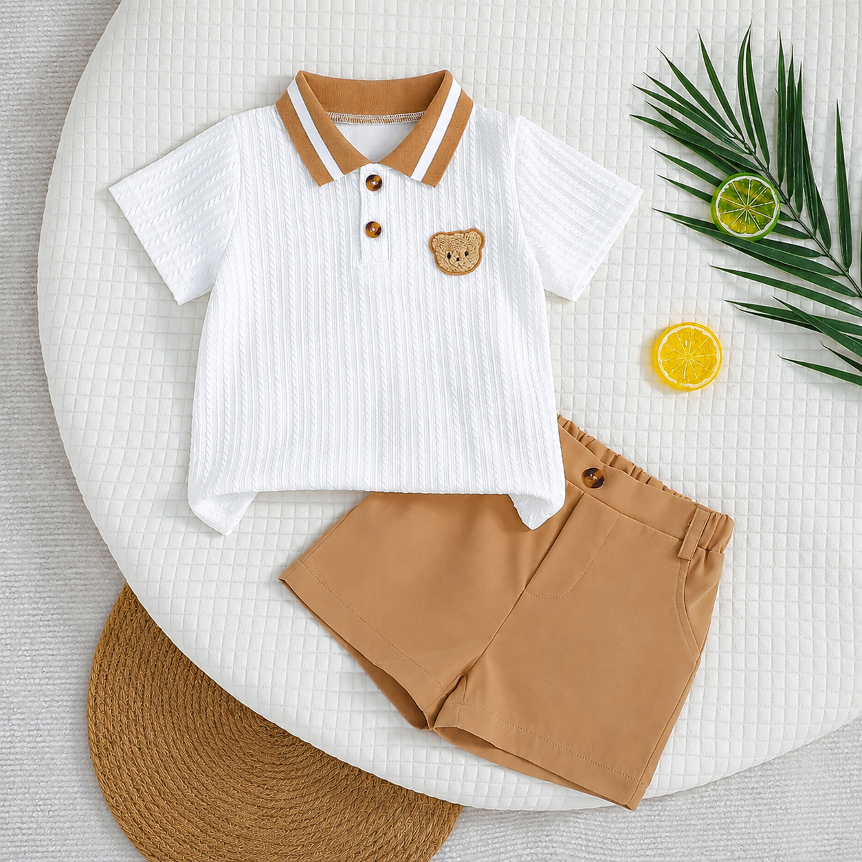 Baby Boys Summer Casual Polo Shirt & Shorts Set (3–24 Months)