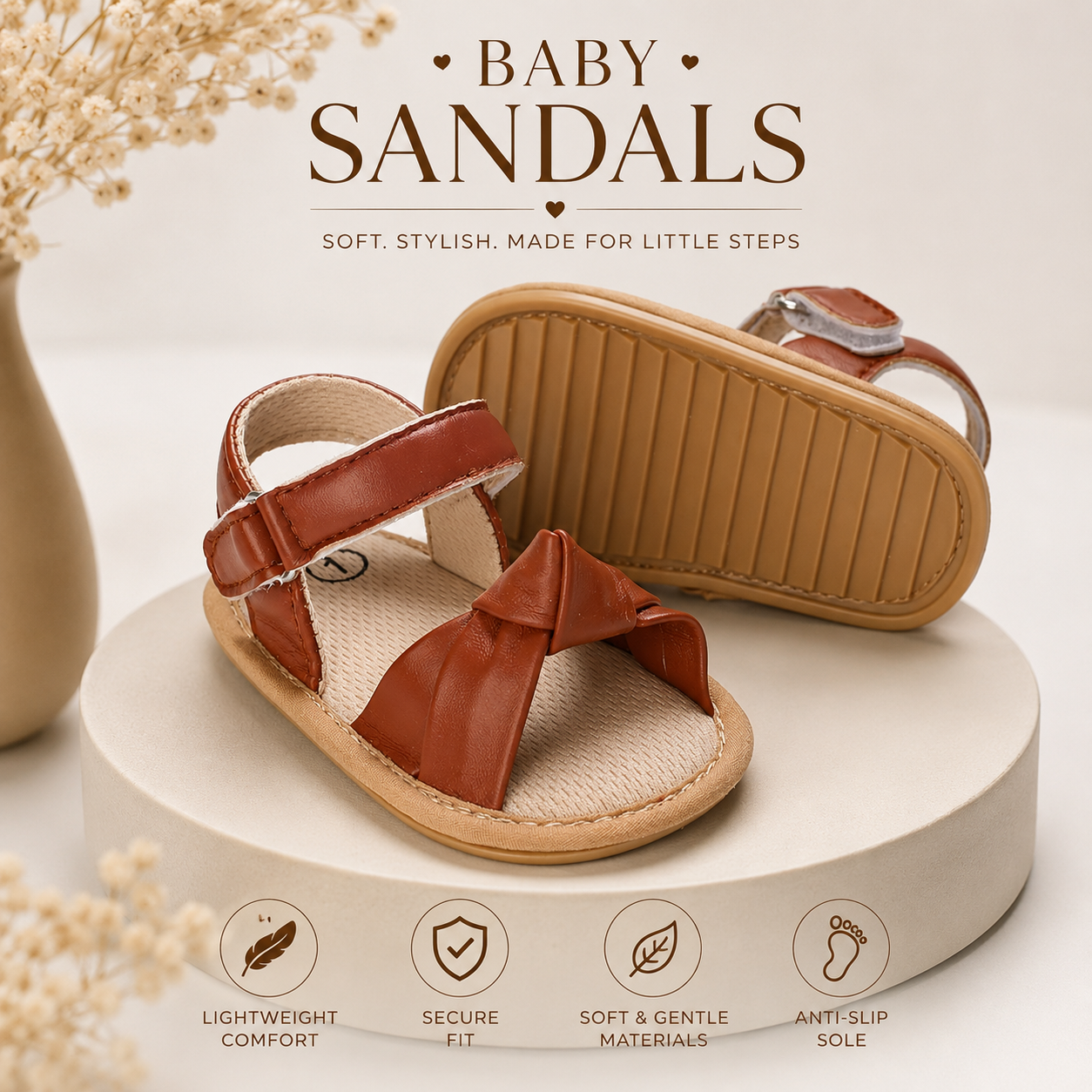 Baby Ribbon Soft Comfortable Anti-Slip Sandals (6 to 18 months)