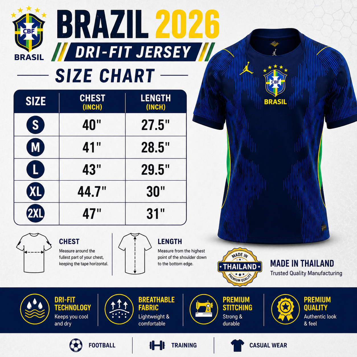 Men's Brazil Football World Cup 2026 Dri-FIT Away Jersey – Breathable Premium Blue Brasil Football Official Jersey_img_11