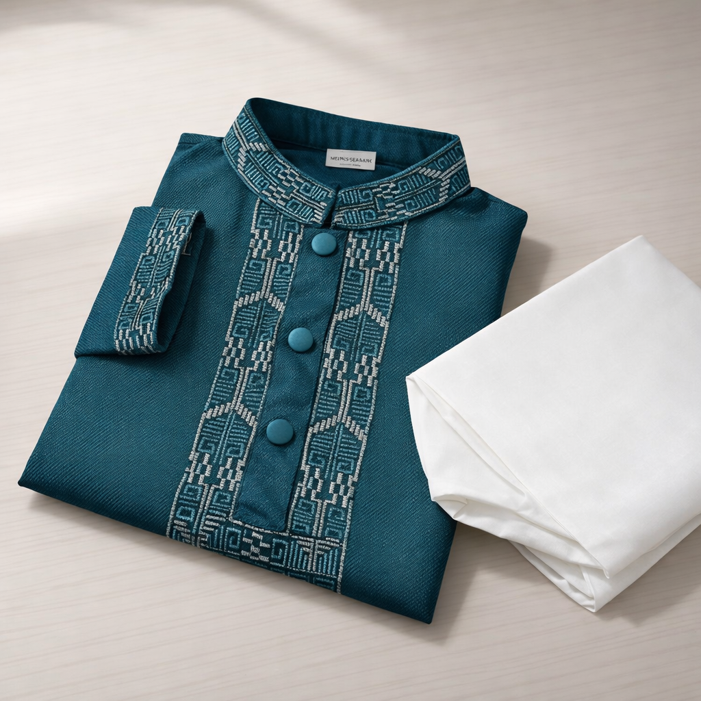 Kids Boy Premium Elegant China Vangchur Saffron EID Panjabi with Pant (2 to 8 years)_img_3