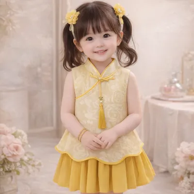 Baby Girl Floral Chinese Style Skirt Dress Set (6months to 6 years) for your ANGEL_img_0