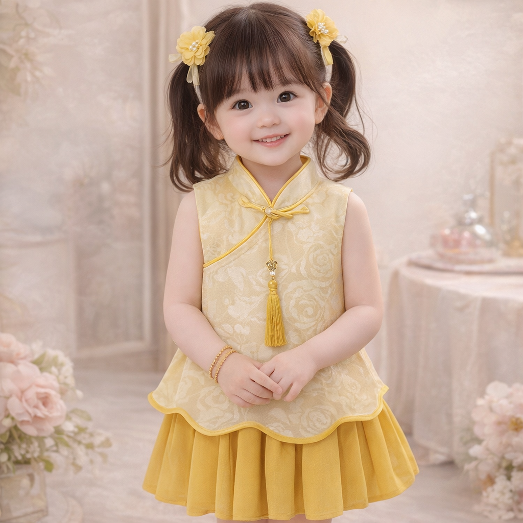 Baby Girl Floral Chinese Style Skirt Dress Set (6months to 6 years) for your ANGEL_img_0