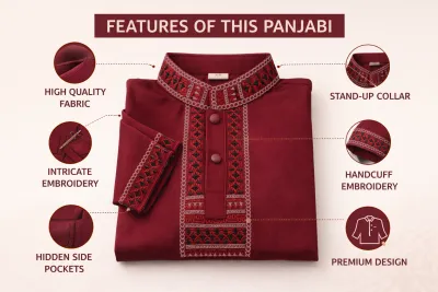 Kids Premium Mauve Embroidered China Saffron Eid Punjabi (0 to 8 years)_img_3
