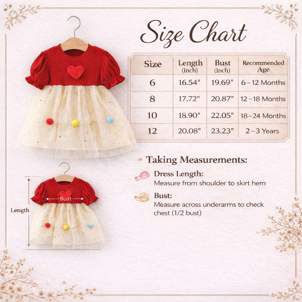 Baby Girl Flying Sleeves Red Heart Tulle Summer Princess Dress (6 months to 3 years)_img_5
