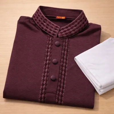 Kids Boy Premium Elegant China Saffron EID Panjabi with Pant (2 to 8 years)_img_2
