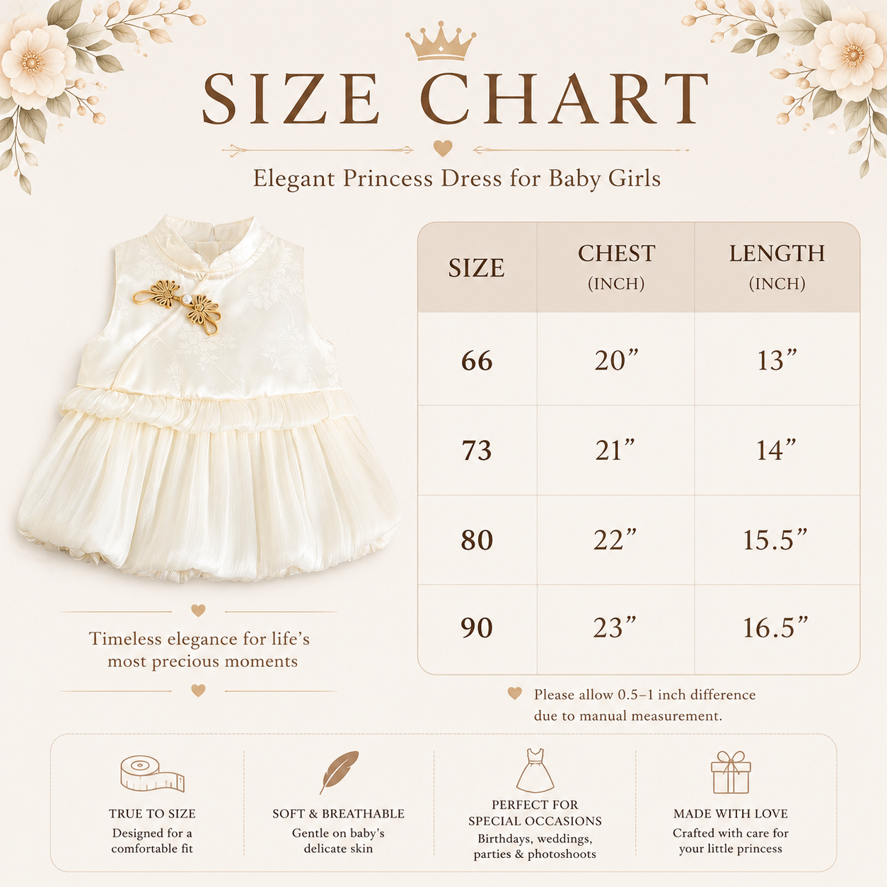 Baby Girl Elegant Sleeveless White Princess Floral Jacquard Summer Party Dress (0 to 18 months)_img_9