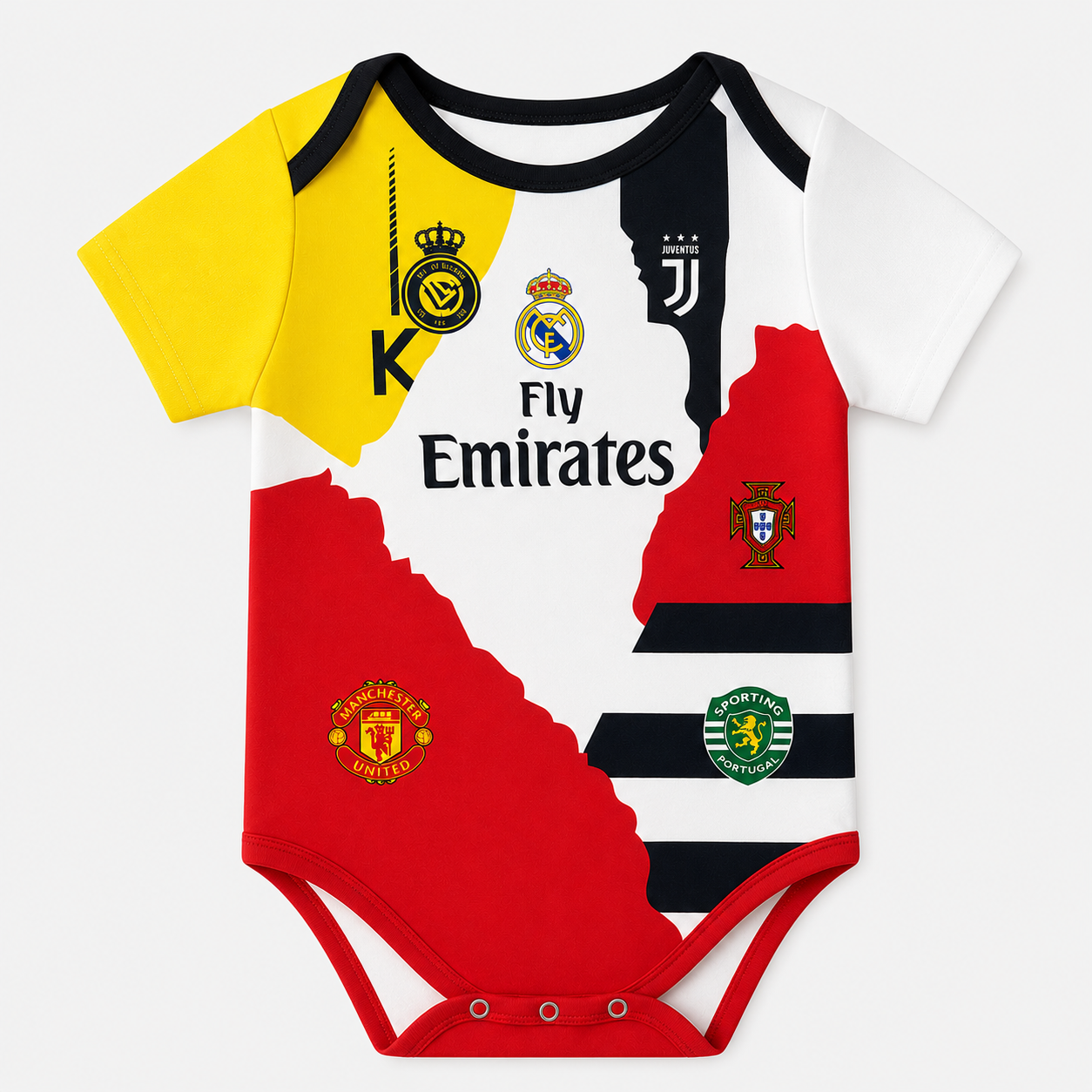 Baby Cristiano Ronaldo (CR7) Fusion Football Jersey Romper - Soft Cotton Football Jersey Bodysuit (0 to 12 months)_img_2