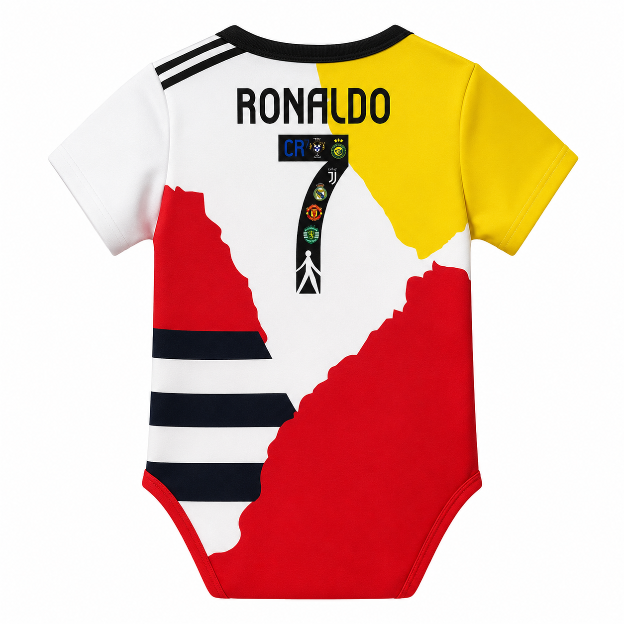 Baby Cristiano Ronaldo (CR7) Fusion Football Jersey Romper - Soft Cotton Football Jersey Bodysuit (0 to 12 months)