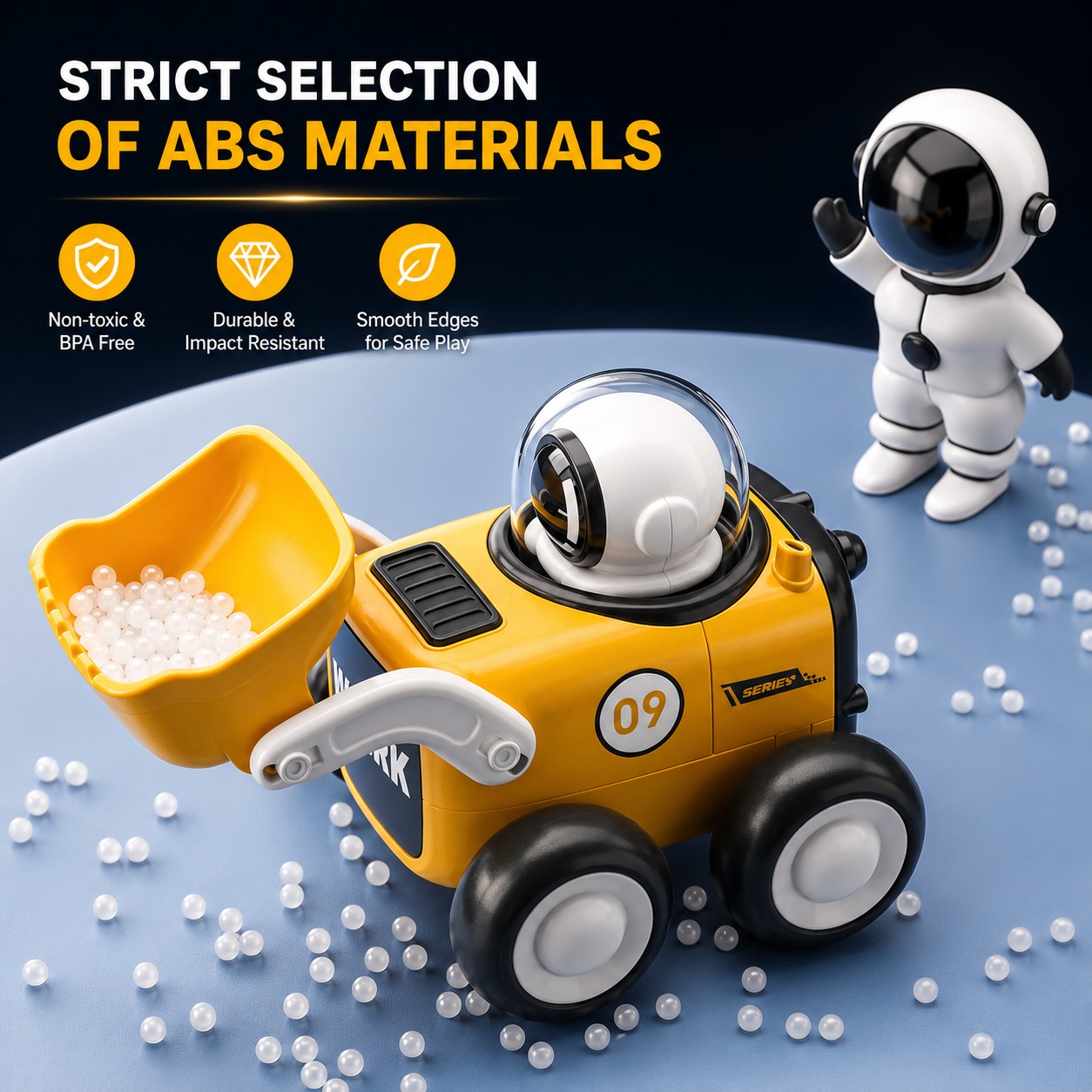 Kids Push & Go Astronaut Construction Vehicle Toy | Space Work Crew Engineering Vehicle Toy_img_3