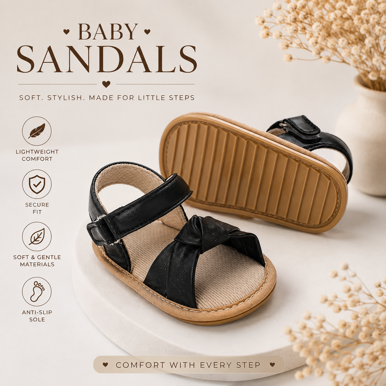 Baby Ribbon Soft Comfortable Anti-Slip Sandals (6 to 18 months)_img_2
