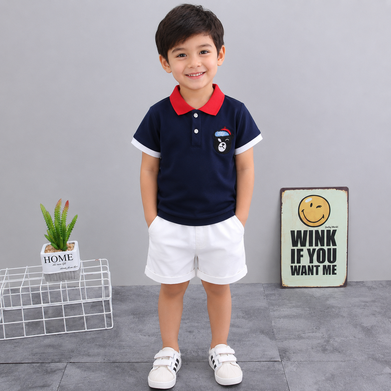 Kids Boys 2-Piece Polo Shirt & Shorts Set | Stylish Casual Summer Outfit for Baby