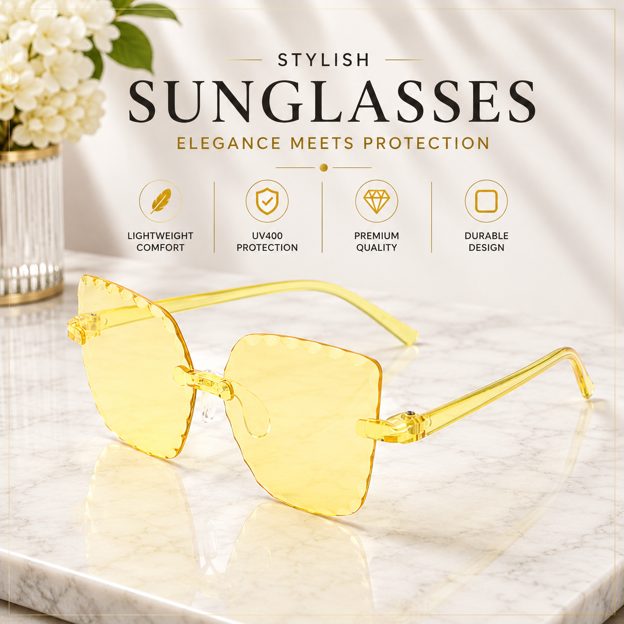 Kids Stylish Scalloped Sunglasses for Girls & Boys | Trendy UV Protection Fashion Eyewear with Sunglass Case_img_9