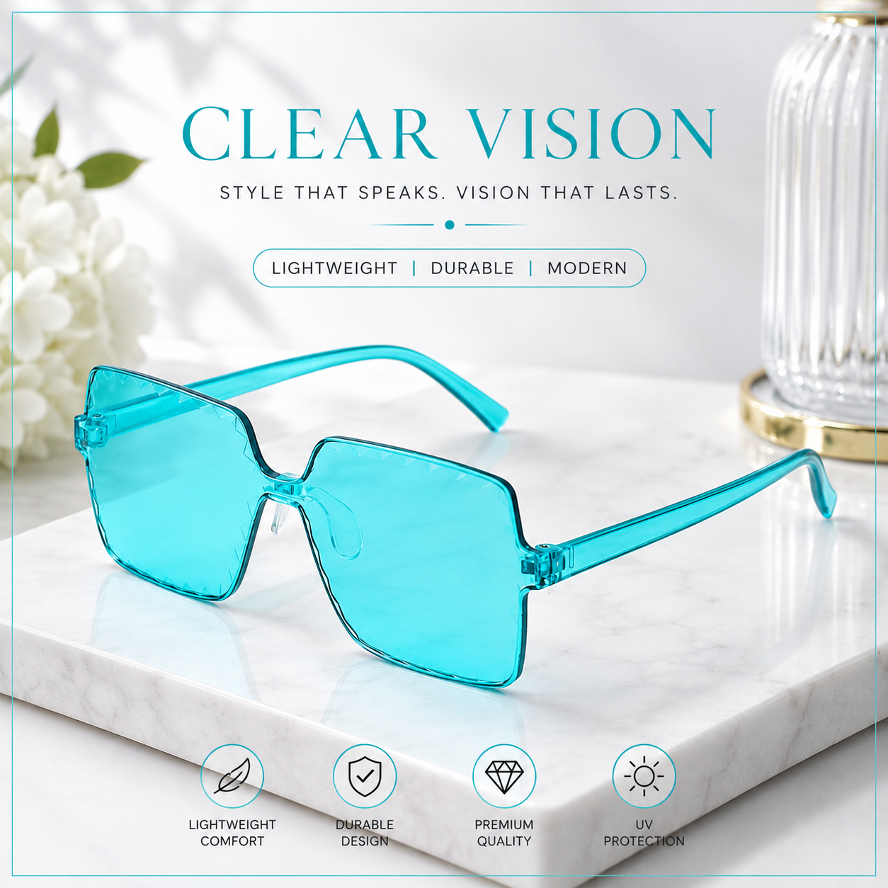 Kids Stylish Square Sunglasses for Boys & Girls | Lightweight UV Protection Eyewear with Sunglass Case_img_3