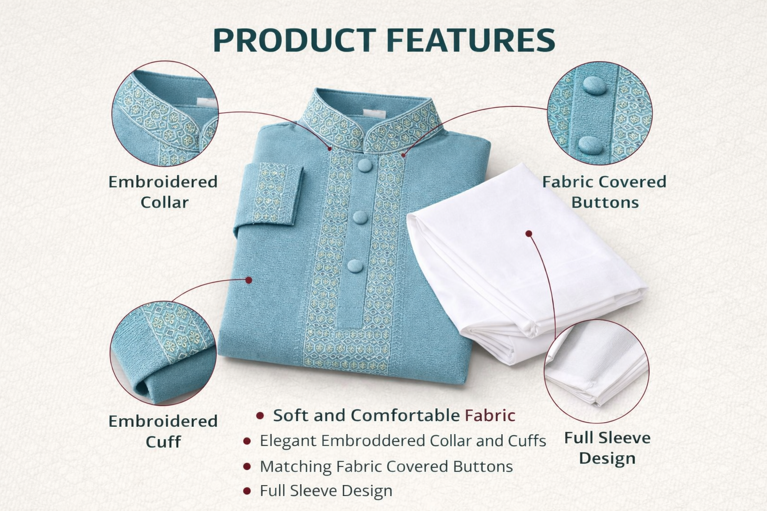 Kids Boy Premium Elegant China Saffron EID Panjabi with Pant (2 to 8 years)_img_8