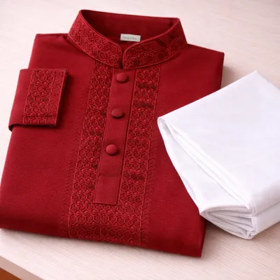 Kids Boy Premium Elegant China Saffron EID Panjabi with Pant (2 to 8 years)_img_3