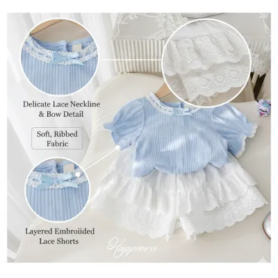 Baby Girls Princess Blue Top with White Lace Skirt Dress (6 months to 6 years)_img_9
