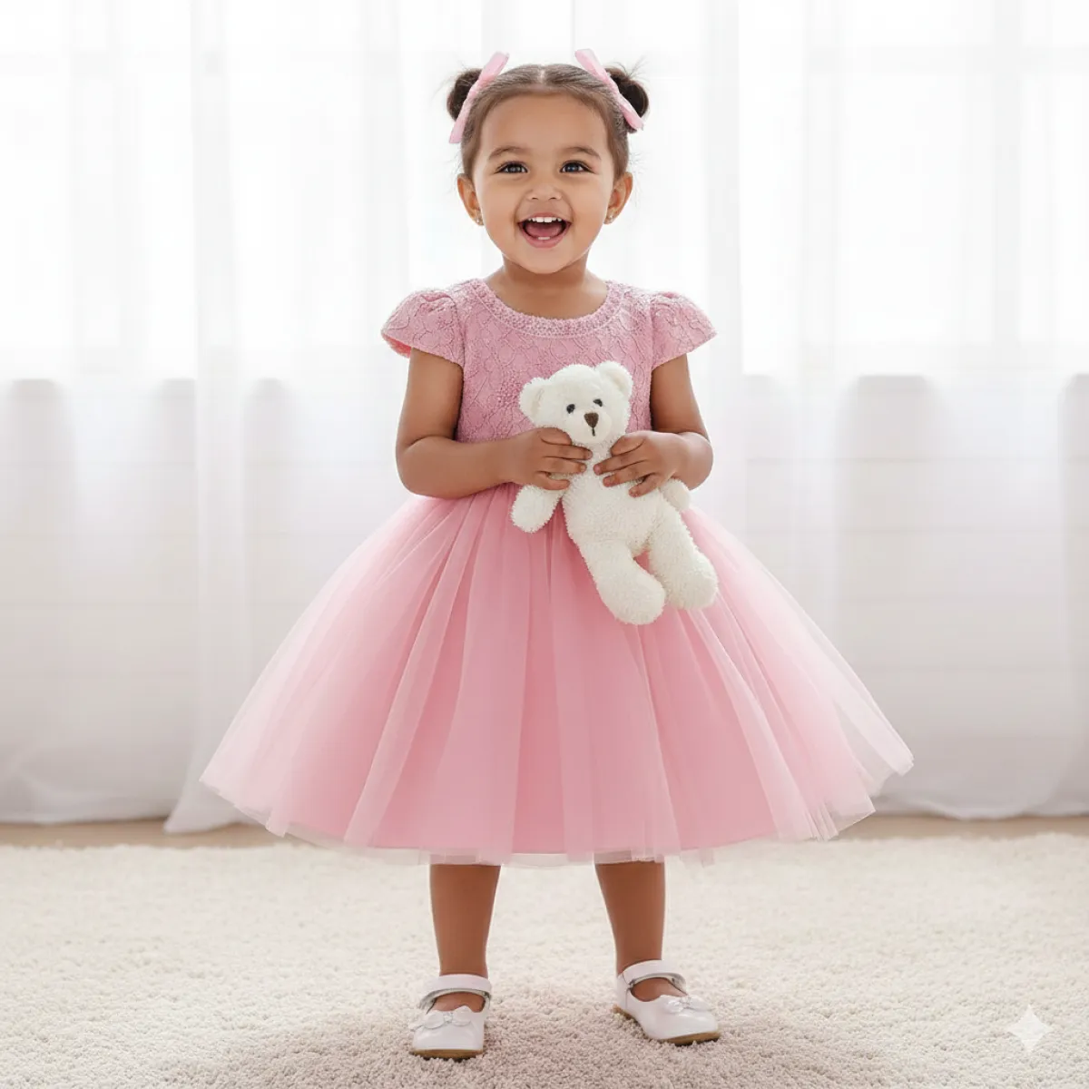 Kids Girls Lace Tulle Elegant Princess Party Dress ( 6 to 24 months)