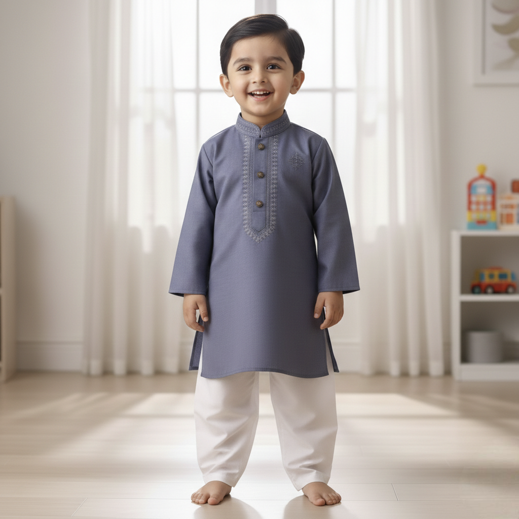 Kids Boy Premium Elegant China Cotton EID Panjabi with Pant (2 to 8 years)_img_2