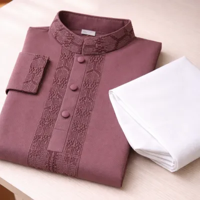 Kids Boy Premium Elegant China Vangchur Saffron EID Panjabi with Pant (2 to 8 years)_img_5