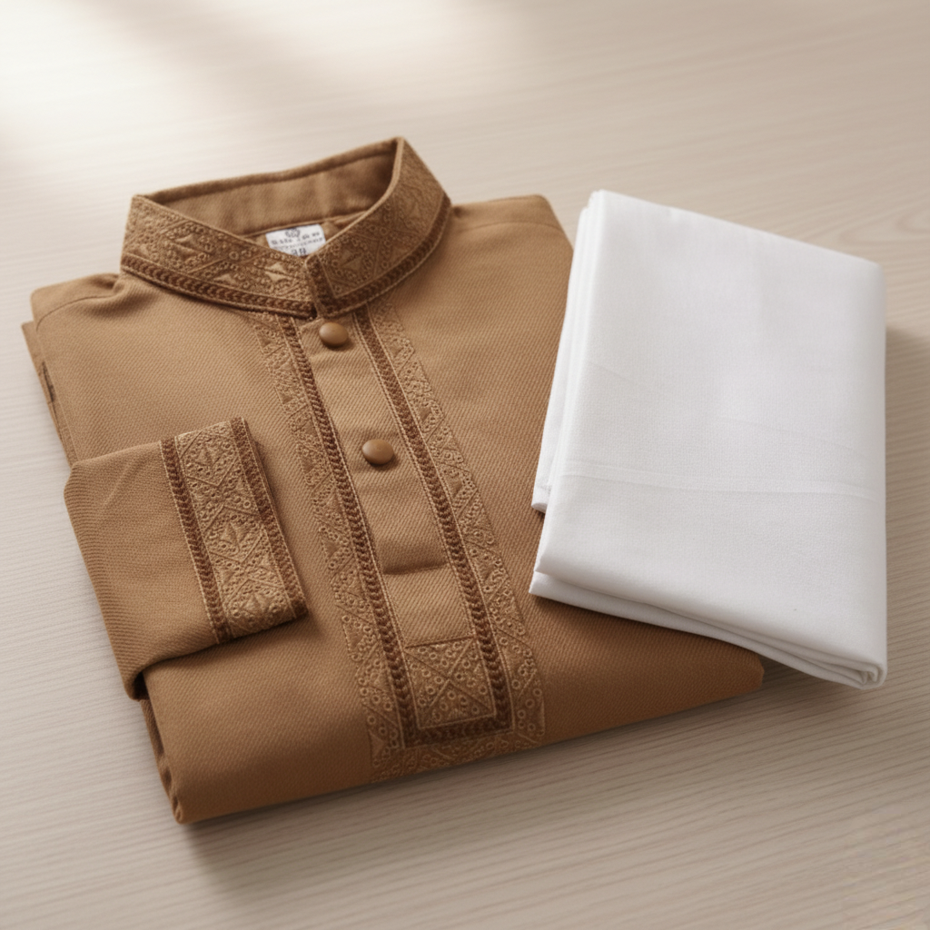 Kids Boy Premium Elegant China Vangchur Golden EID Panjabi with Pant (2 to 8 years)_img_3