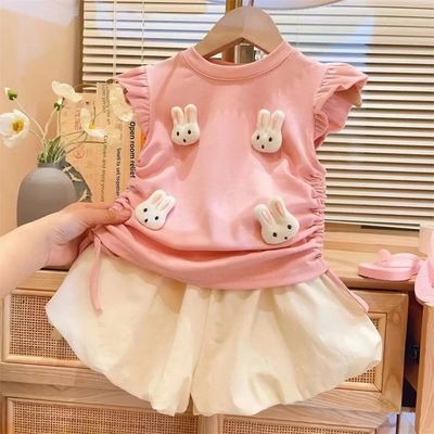 Kids Girls Summer Outfit Set Cute Duck Appliqué Top with Tulle Skirt Set (1 to 5 years) for your ANGEL_img_4