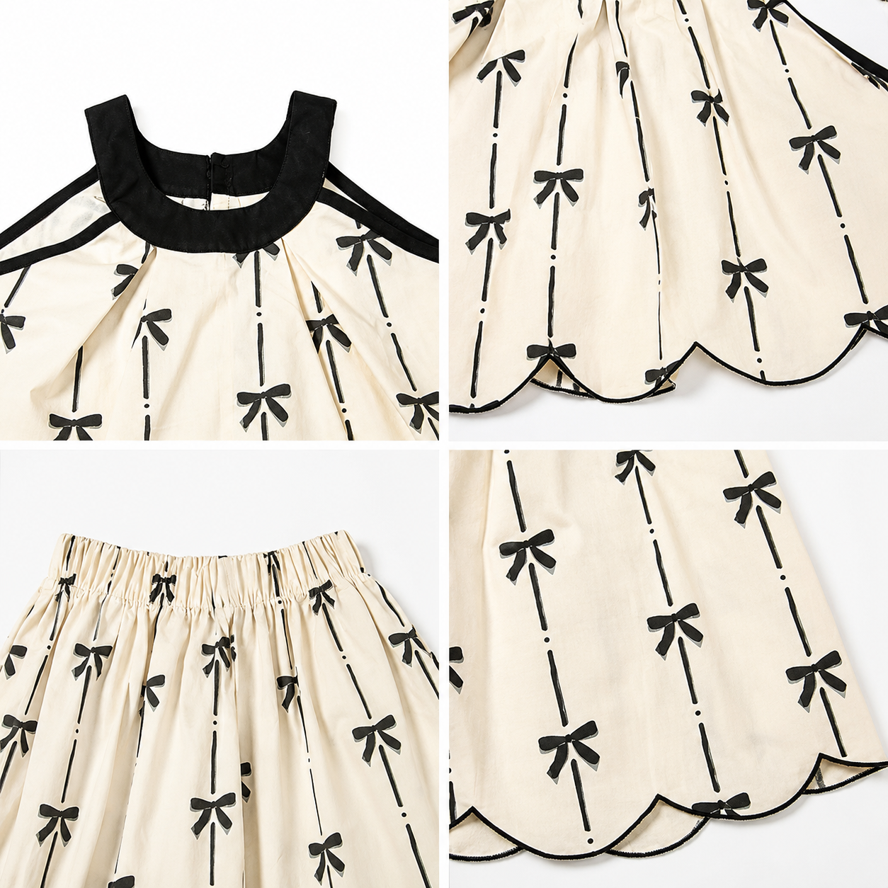 Kids Girls Elegant Bow Print Sleeveless Summer Top & Wide Leg Pants Dress Set (1 to 6 years)_img_4