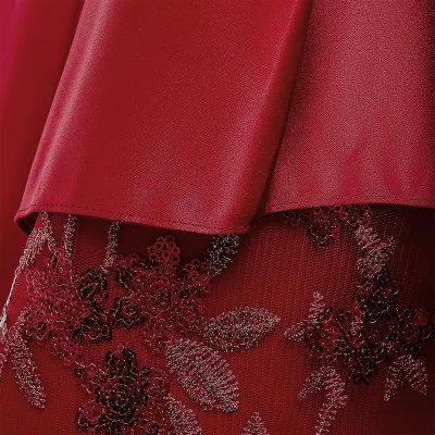 Kids Girls Luxury Princess Embroidered Satin High-Low Party Gown Dress (2 to 7 years)_img_10