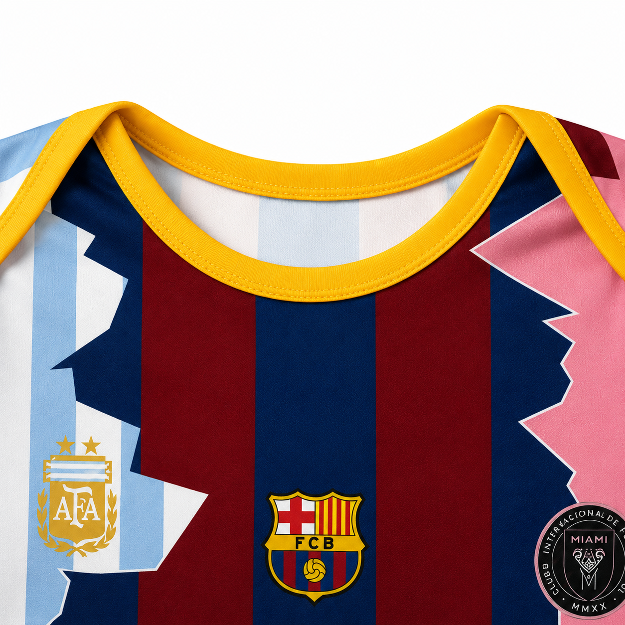 Baby Lionel Messi (LM10) Fusion Football Jersey Romper - Soft Cotton Football Jersey Bodysuit (0 to 12 months)_img_4