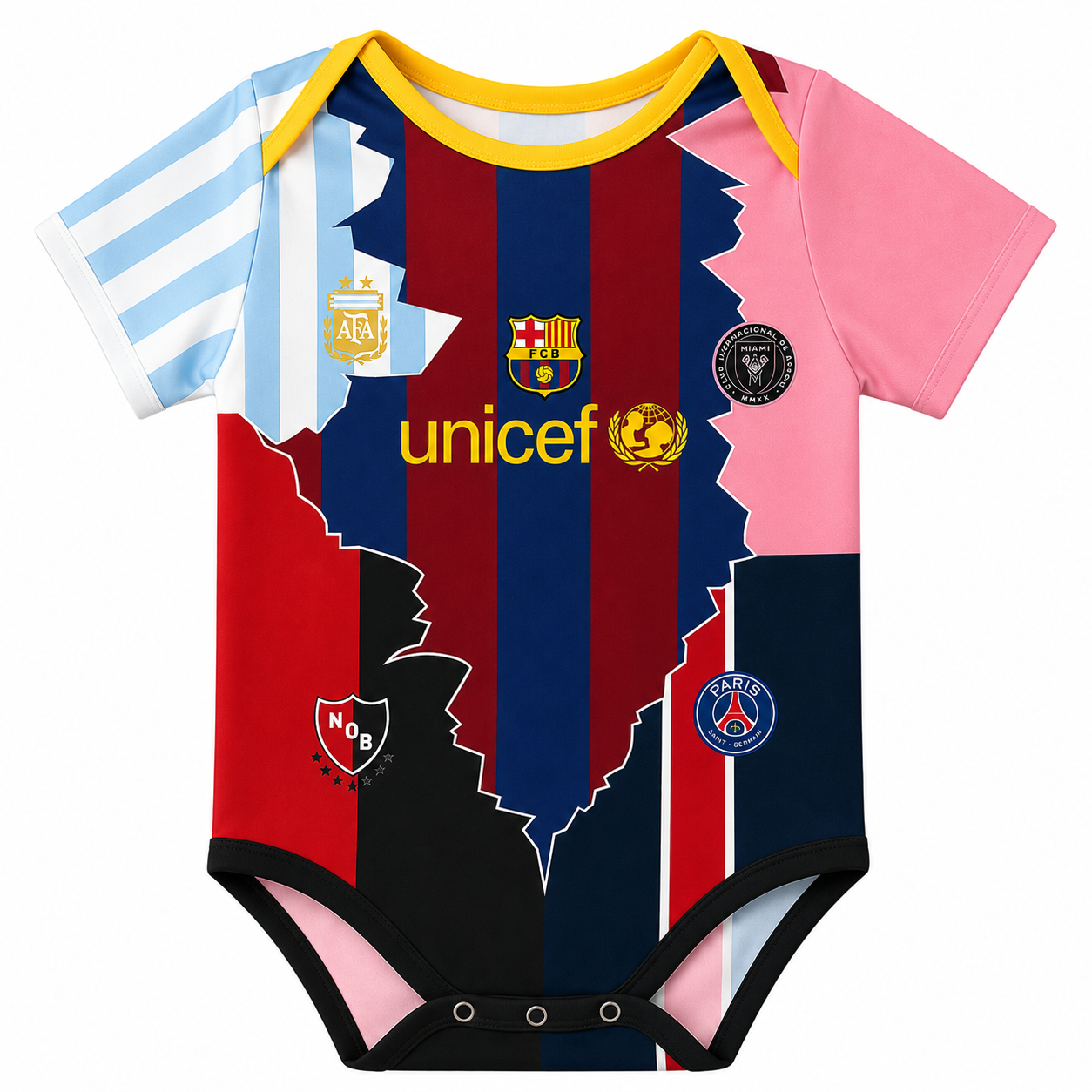 Baby Lionel Messi (LM10) Fusion Football Jersey Romper - Soft Cotton Football Jersey Bodysuit (0 to 12 months)_img_2