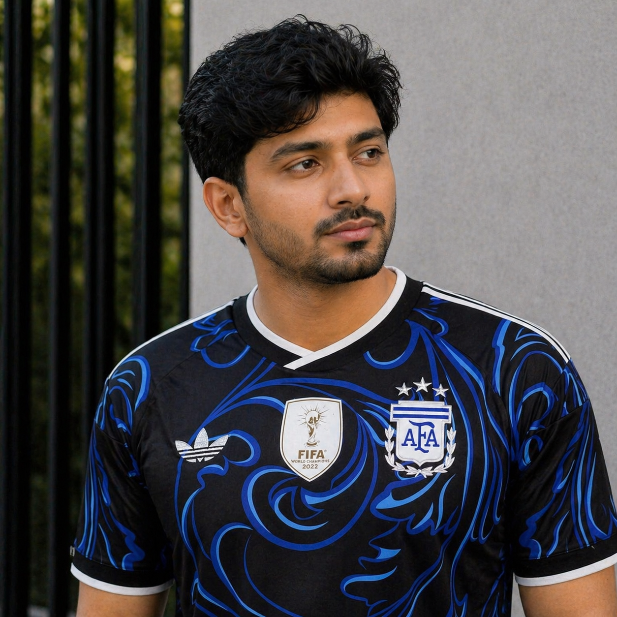 Men's Argentina Football World Cup 2026 CLIMACOOL Away Jersey – Breathable Premium Argentina Black Blue Football Official Jersey_img_0