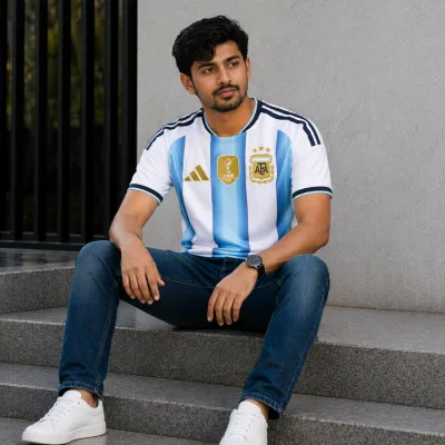 Men's Argentina Football World Cup 2026 CLIMACOOL Home Jersey – Breathable Premium Argentina Football Official Jersey_img_3