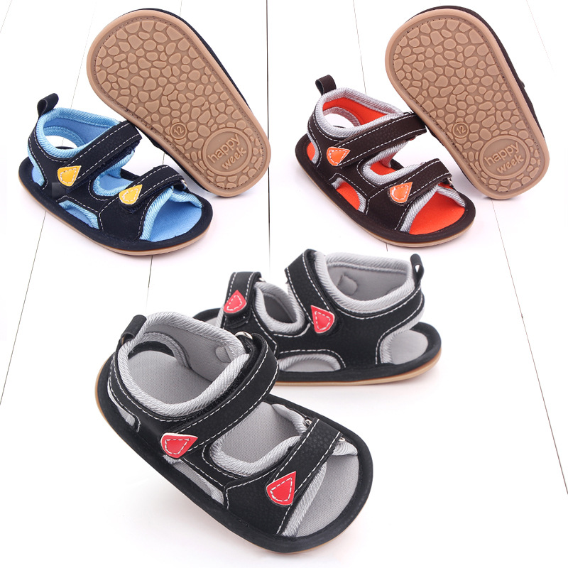 Baby Boys Summer Sandals | Soft Anti-Slip Toddler Shoes with Velcro Strap (6 to 18 months)
