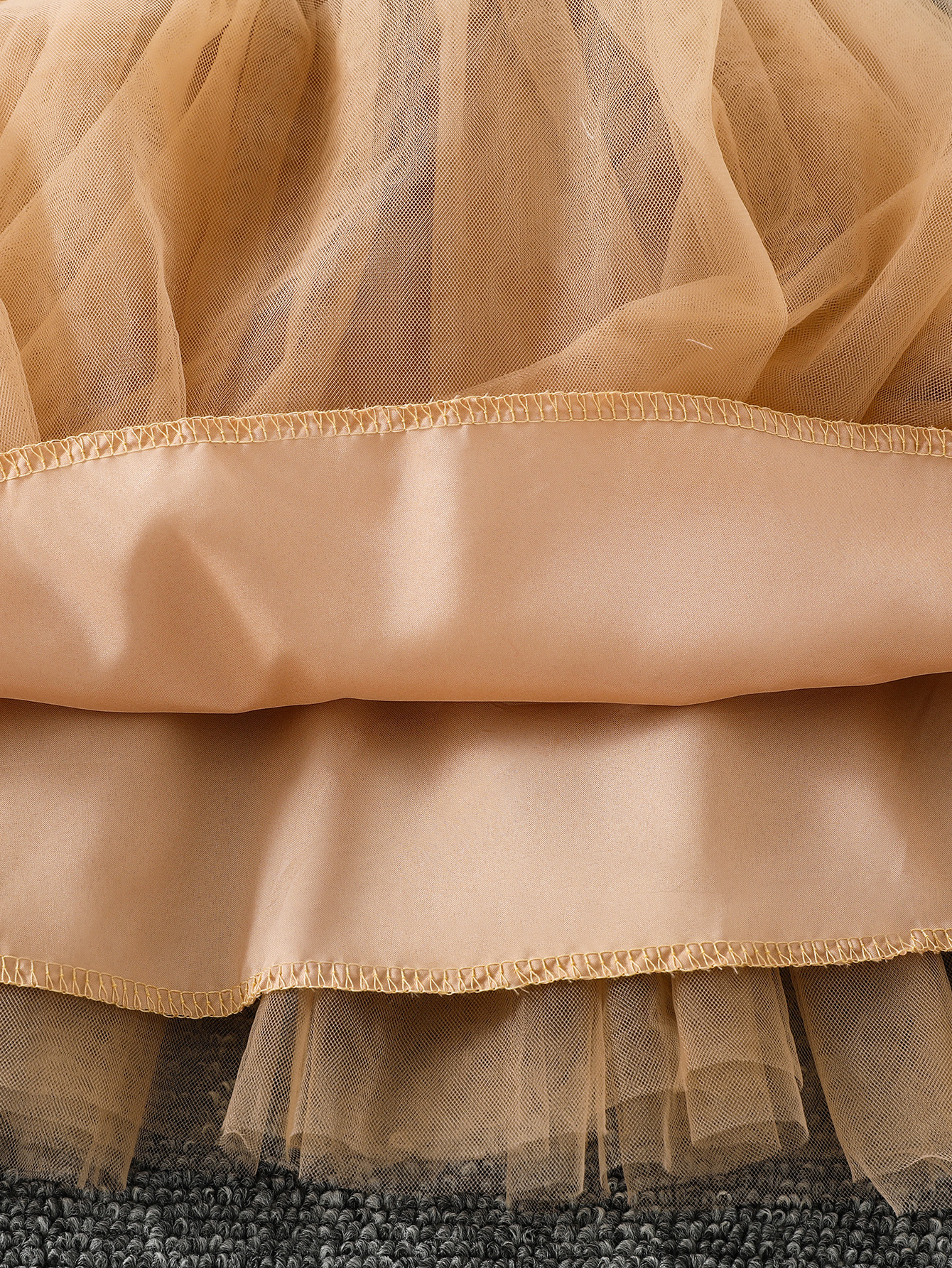 Kids Girls Princess White & Golden Tulle Party Dress (3 to 8 years)_img_7