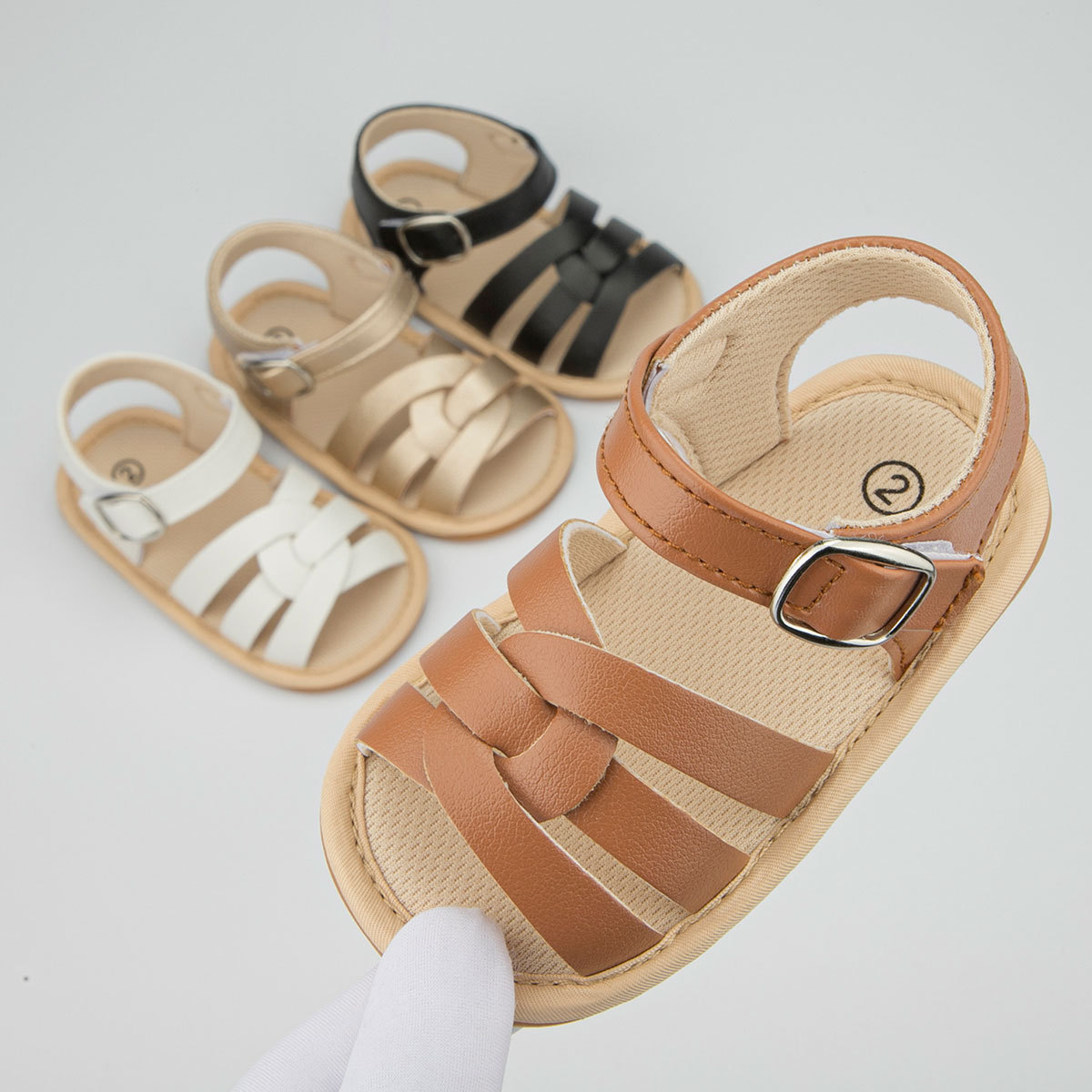 Baby Summer Crossed Sandals – Soft Sole Anti-Slip Toddler Shoes (0-18 Months)