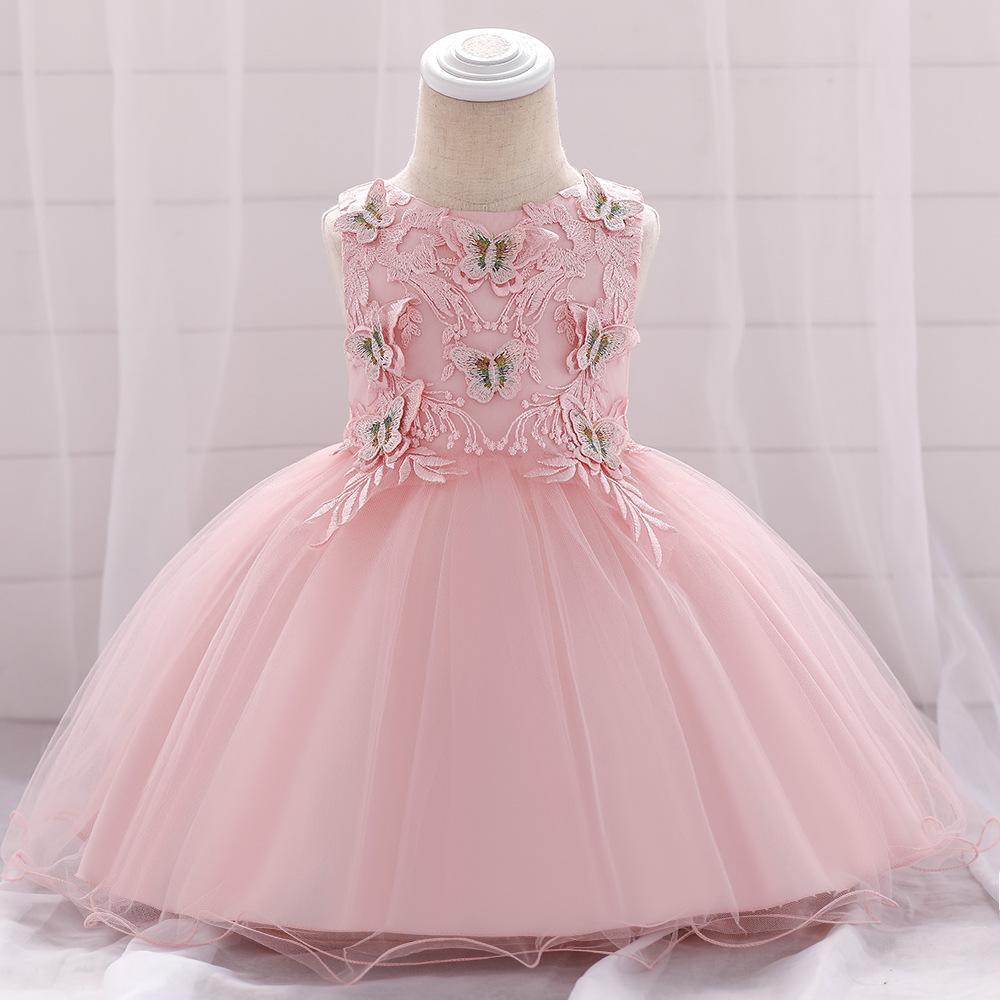 Kids Girls Elegant Princess Butterfly Embroidery Party Dress ( 6 to 24 months)