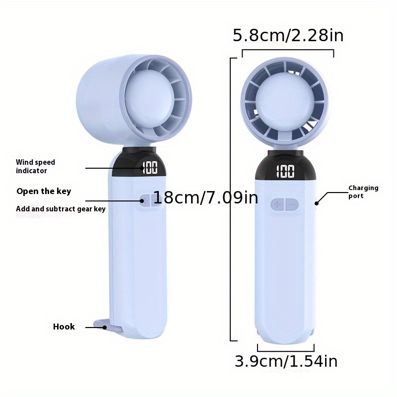Kids Portable Folding Mini Handheld Rechargeable Trending Turbo Fan with LED Display & Long Battery Life_img_5