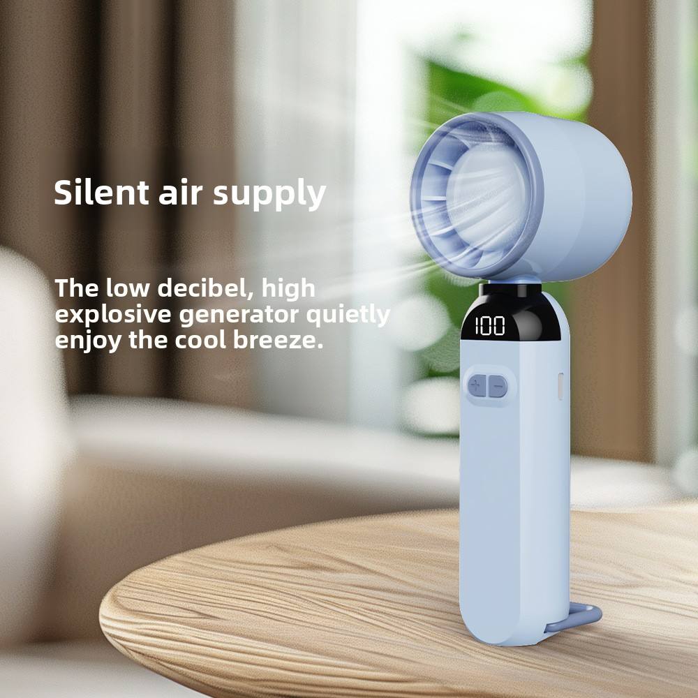 Kids Portable Folding Mini Handheld Rechargeable Trending Turbo Fan with LED Display & Long Battery Life_img_4