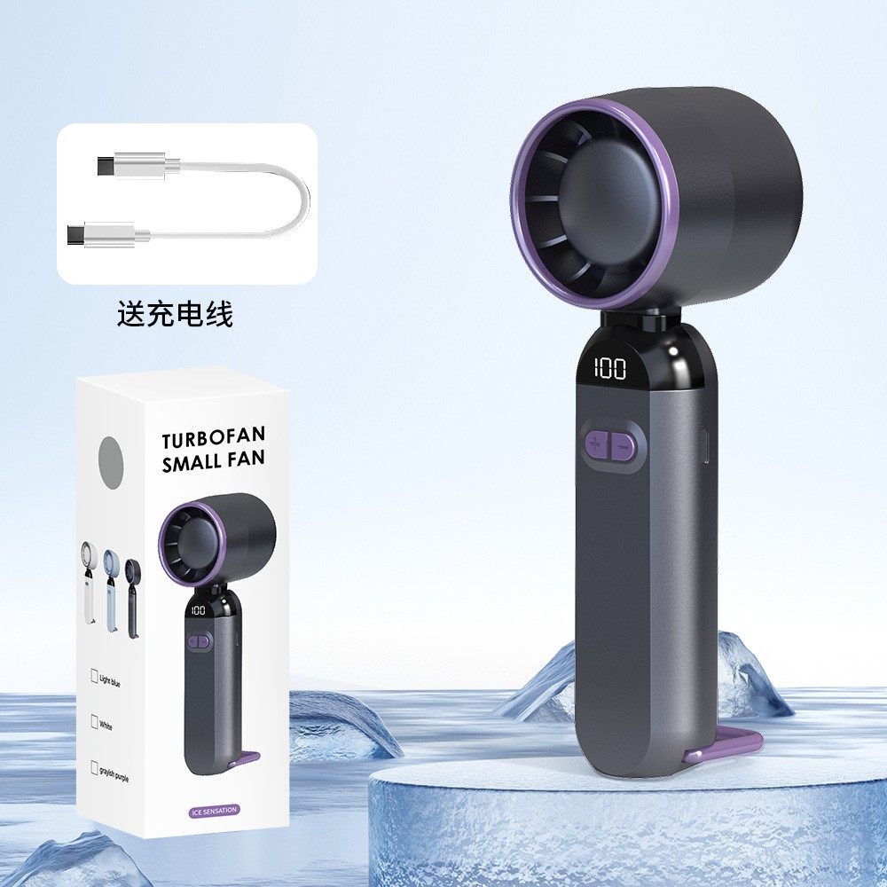 Kids Portable Folding Mini Handheld Rechargeable Trending Turbo Fan with LED Display & Long Battery Life_img_8