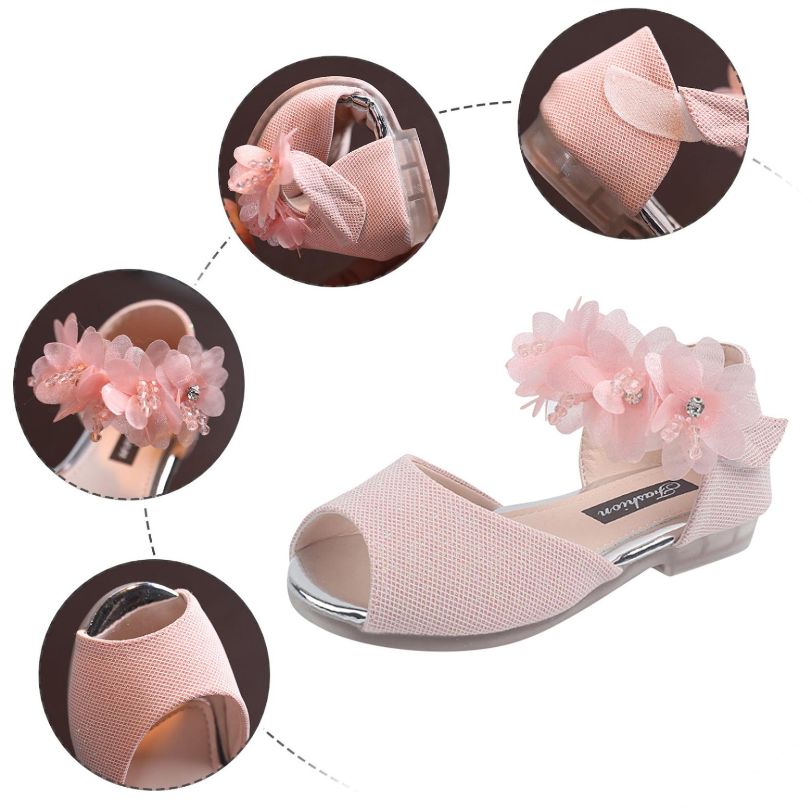 Kids Girls Flower Princess Sandal – Soft Comfortable Party Shoes for Baby Girls (1.5_img_1