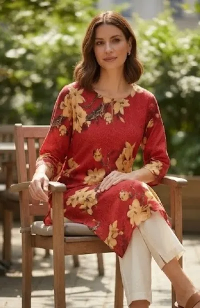 RED PRINTED LONG DRESS_img_2