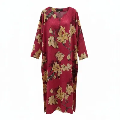 RED PRINTED LONG DRESS_img_4