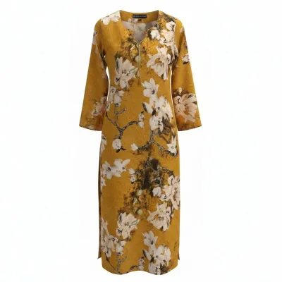 YELLOW PRINTED LONG DRESS_img_7