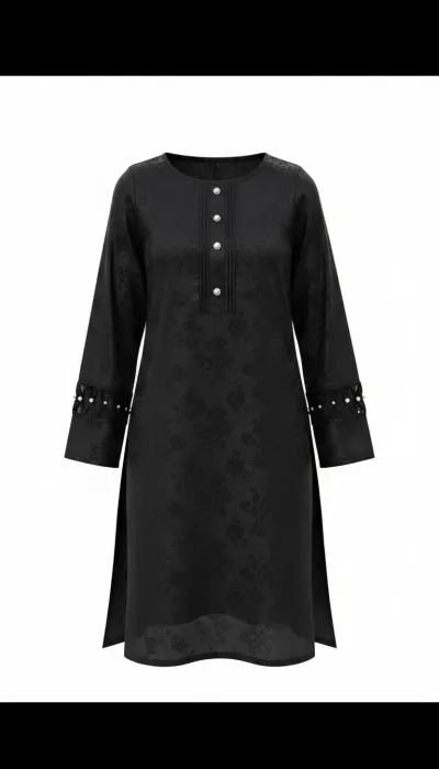 Elegant Black Pearl Handwork Two-Piece Set for Women_img_2