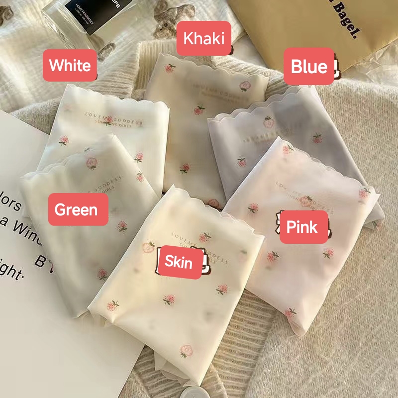 Ice Silk Seamless Underwear Panties Ultra-thin Briefs Strawberry Print Breathable Underpants Lingerie_img_7