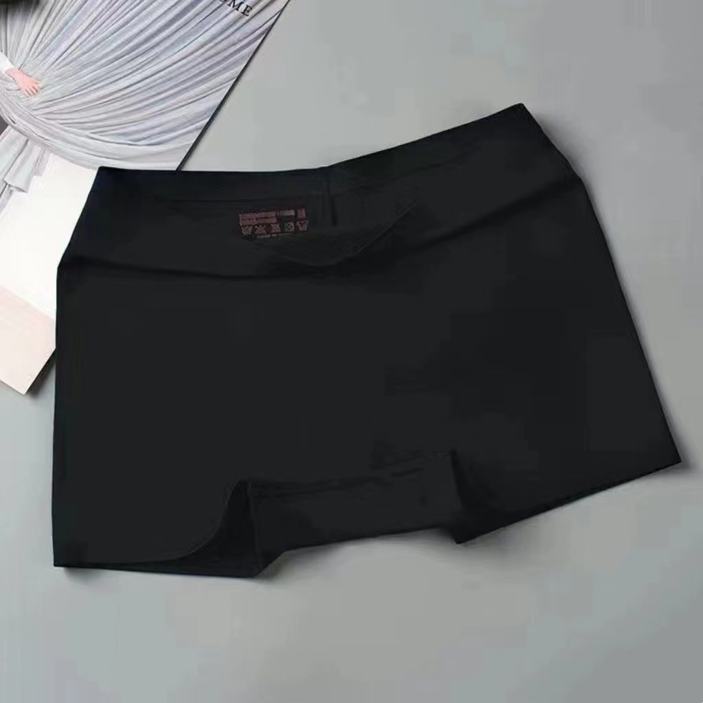 new style ice silk ladies breathable four-corner boxer shorts solid color cotton file anti-empty safety pants women_img_1