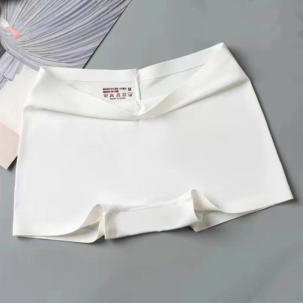 new style ice silk ladies breathable four-corner boxer shorts solid color cotton file anti-empty safety pants women_img_6