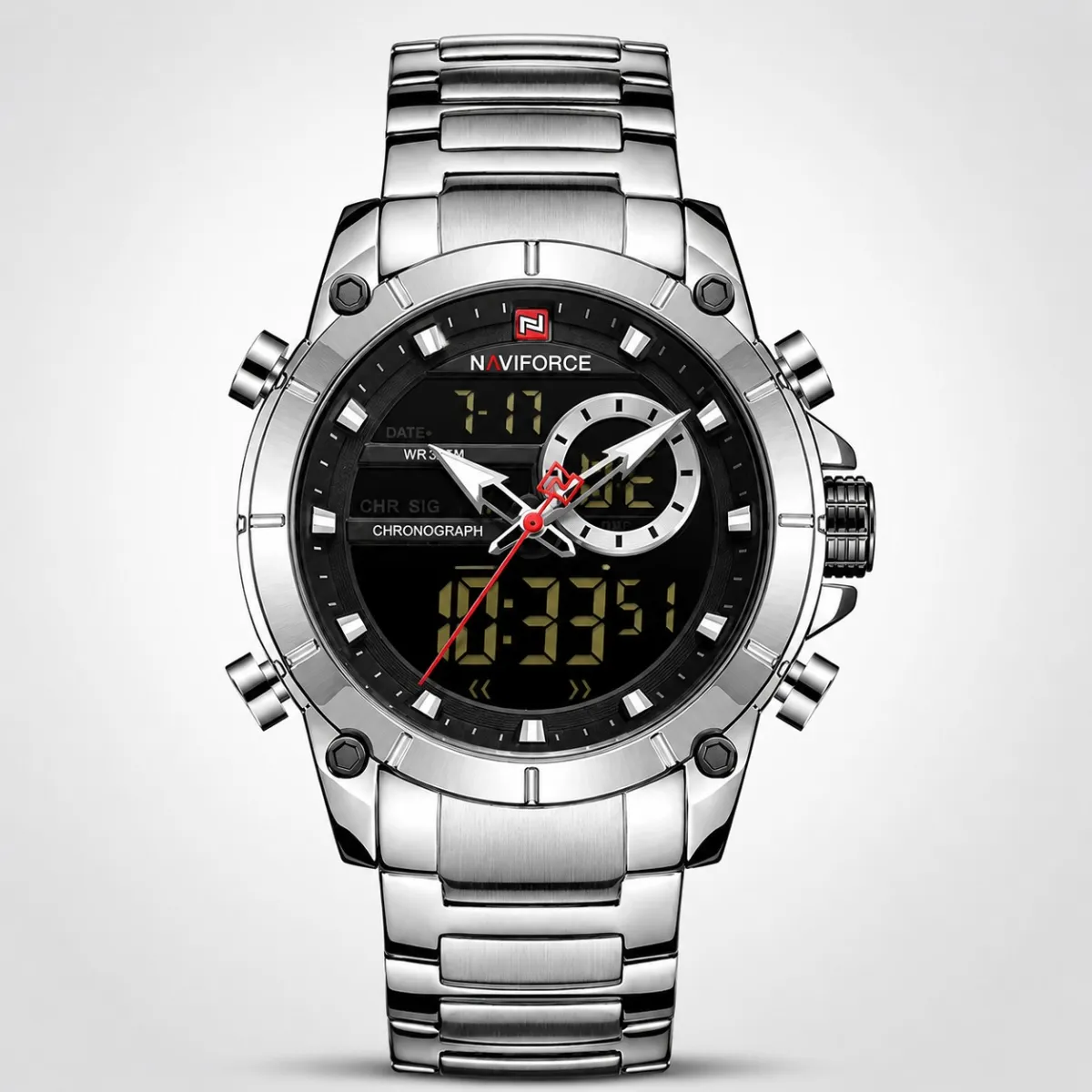 Naviforce 9163 CH (Silver)