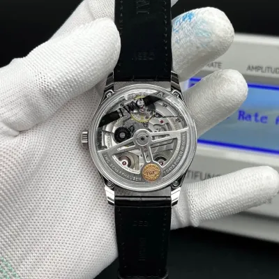 IWC Portuguese 7-Day Automatic Steel 42.3mm Ref. IW500705 – Luxury Stainless Steel Timepiece Showcasing A Classic Silver Dial, Premium Black Leather Strap, And A Perfectly Balanced 42.3mm Case. Renowned For Its 7-Day Automatic Power Reserve. Swiss 1:1 Grade Quality. (Pre-Order)_img_3