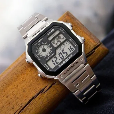 Casio Digital AE-1200WHD-1AVDF Stainless-Steel Multifunctional Men’s Watch_img_1